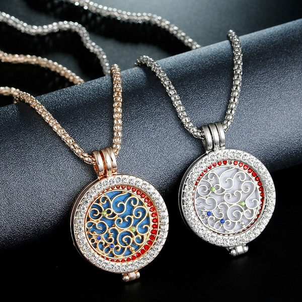 Bulk Jewelry Wholesale alloy hollow diamond necklaces JDC-NE-YN019 Wholesale factory from China YIWU China