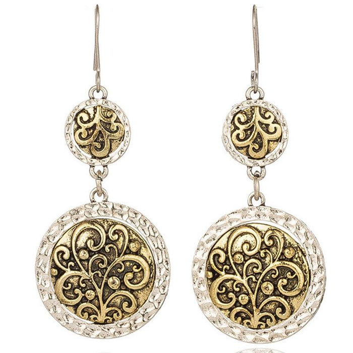 Wholesale alloy hollow engraved gold and silver earrings JDC-ES-KJ094 Earrings JoyasDeChina E021515 Wholesale Jewelry JoyasDeChina Joyas De China
