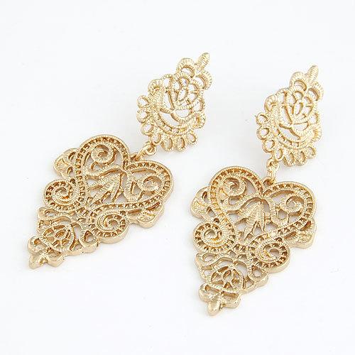 Wholesale alloy hollow flower earrings JDC-ES-wy016 Earrings JoyasDeChina Golden. wl100830111 Wholesale Jewelry JoyasDeChina Joyas De China