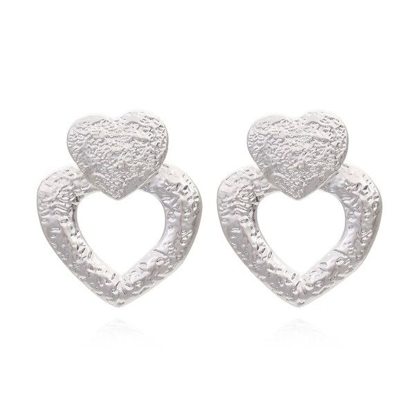 Wholesale Alloy Hollow Heart Earrings JDC-ES-MY234 Earrings 曼茵 Wholesale Jewelry JoyasDeChina Joyas De China