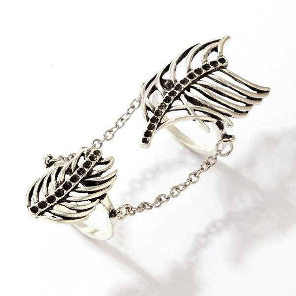 Wholesale alloy hollow leaf continuity ring JDC-RS-C351 Rings 咏歌 Wholesale Jewelry JoyasDeChina Joyas De China