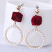 Wholesale alloy hollow love-shaped earrings JDC-ES-wy040 Earrings JoyasDeChina Red 019030201 Wholesale Jewelry JoyasDeChina Joyas De China