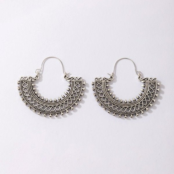 Wholesale alloy hollow scalloped retro earrings JDC-ES-C461 Earrings 咏歌 Wholesale Jewelry JoyasDeChina Joyas De China