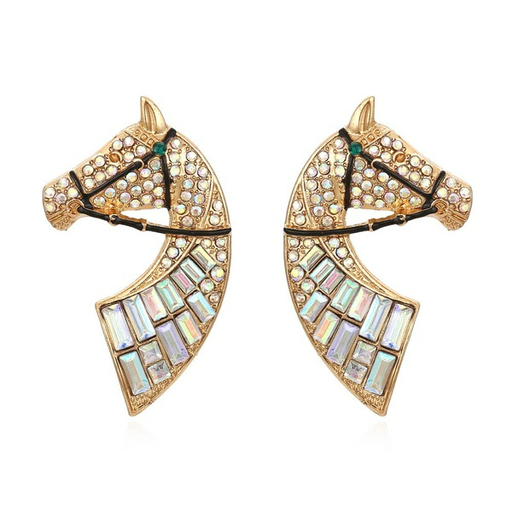 Wholesale alloy horsehead Diamond Earrings JDC-ES-MY121 Earrings JoyasDeChina Wholesale Jewelry JoyasDeChina Joyas De China