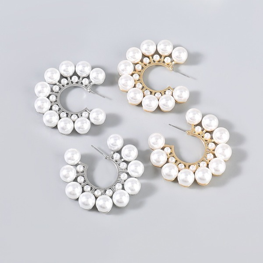 Wholesale alloy imitation pearl c-shaped geometric earrings JDC-ES-JL643 Earrings JoyasDeChina Wholesale Jewelry JoyasDeChina Joyas De China