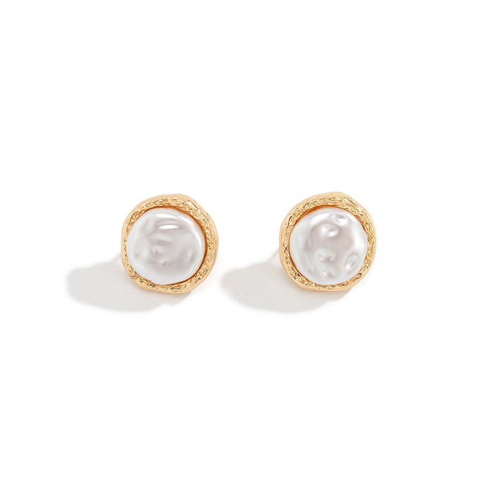 Wholesale alloy imitation pearl copper stud earrings JDC-ES-DN033 Earrings 道妮 gold2482 Wholesale Jewelry JoyasDeChina Joyas De China