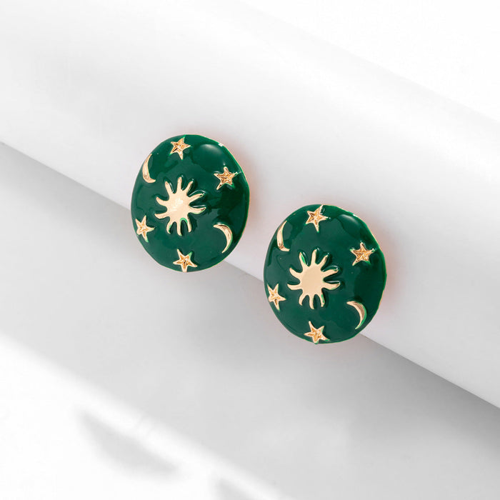 Wholesale Alloy Imitation Pearl Earrings JDC-ES-DN026 Earrings 道妮 green 2483 Wholesale Jewelry JoyasDeChina Joyas De China