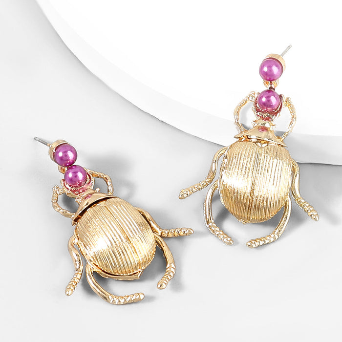 Wholesale Alloy Imitation Pearl Insect Earrings JDC-ES-JL796 Earrings 氿乐 Wholesale Jewelry JoyasDeChina Joyas De China