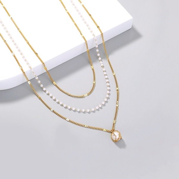 Wholesale Alloy imitation pearl necklace JDC-NE-NM061 NECKLACE 诺铭 Wholesale Jewelry JoyasDeChina Joyas De China