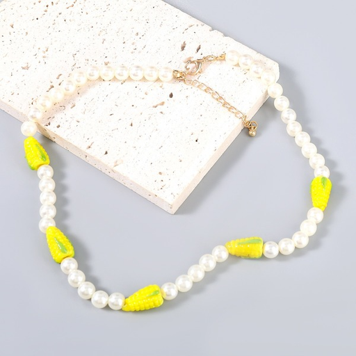 Wholesale alloy imitation pearl resin corn necklaces JDC-NE-JL156 necklaces JoyasDeChina Wholesale Jewelry JoyasDeChina Joyas De China