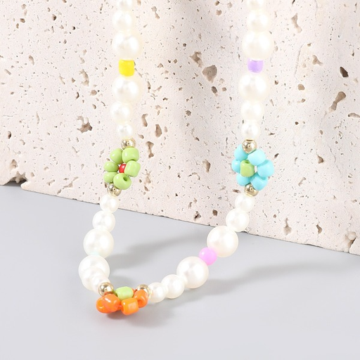 Wholesale alloy imitation pearl resin flower necklaces JDC-NE-JL157 necklaces JoyasDeChina Wholesale Jewelry JoyasDeChina Joyas De China