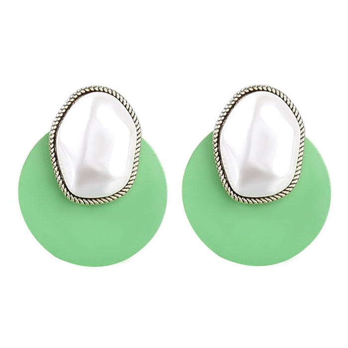 Wholesale Alloy Imitation Pearl Wood Round Earrings JDC-ES-JL897 Earrings 氿乐 Wholesale Jewelry JoyasDeChina Joyas De China