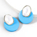 Wholesale Alloy Imitation Pearl Wood Round Earrings JDC-ES-JL897 Earrings 氿乐 blue Wholesale Jewelry JoyasDeChina Joyas De China