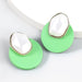 Wholesale Alloy Imitation Pearl Wood Round Earrings JDC-ES-JL897 Earrings 氿乐 green Wholesale Jewelry JoyasDeChina Joyas De China