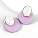 Wholesale Alloy Imitation Pearl Wood Round Earrings JDC-ES-JL897 Earrings 氿乐 purple Wholesale Jewelry JoyasDeChina Joyas De China
