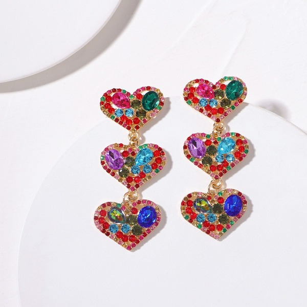 Wholesale alloy inlaid gemstone color earrings JDC-ES-JQ148 Earrings JoyasDeChina Wholesale Jewelry JoyasDeChina Joyas De China