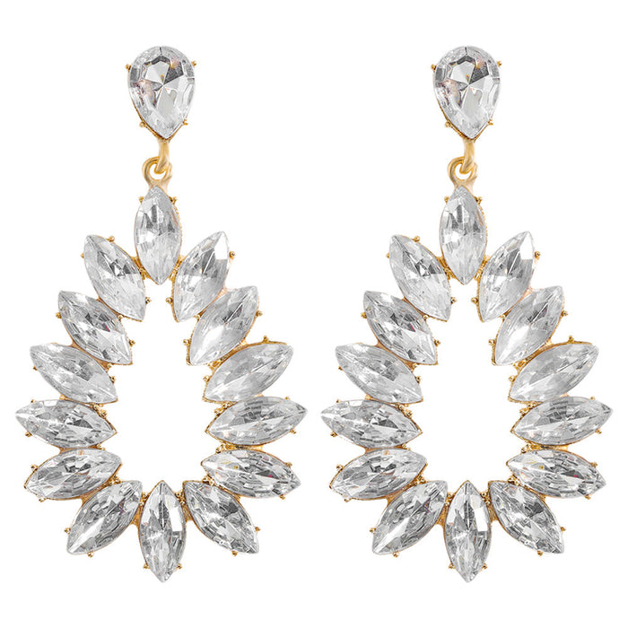 Wholesale alloy inlaid gemstone earrings JDC-ES-JQ-002 Earrings 佳琪 white Wholesale Jewelry JoyasDeChina Joyas De China