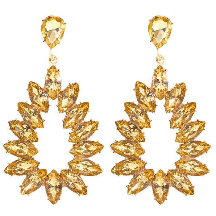 Wholesale alloy inlaid gemstone earrings JDC-ES-JQ-002 Earrings 佳琪 yellow Wholesale Jewelry JoyasDeChina Joyas De China
