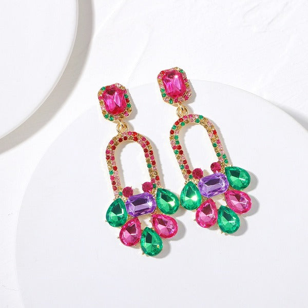 Wholesale alloy inlaid gemstone earrings JDC-ES-JQ150 Earrings JoyasDeChina Wholesale Jewelry JoyasDeChina Joyas De China