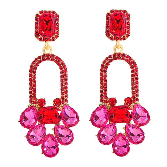 Wholesale alloy inlaid gemstone earrings JDC-ES-JQ150 Earrings JoyasDeChina red Wholesale Jewelry JoyasDeChina Joyas De China