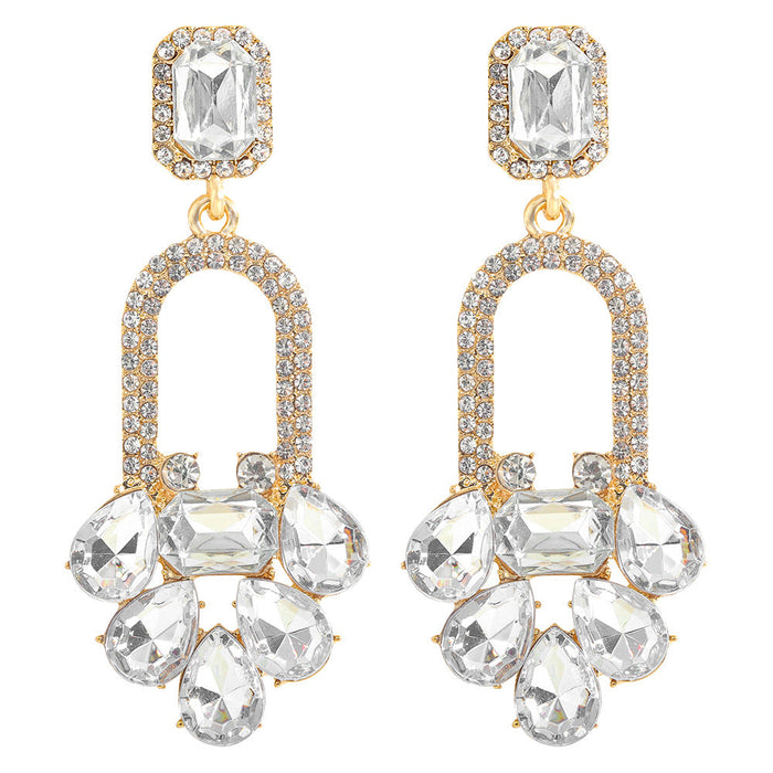 Wholesale alloy inlaid gemstone earrings JDC-ES-JQ150 Earrings JoyasDeChina white Wholesale Jewelry JoyasDeChina Joyas De China