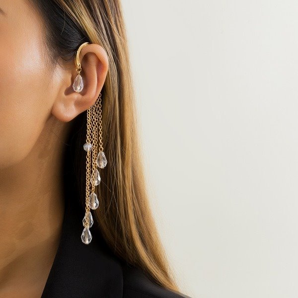 Wholesale alloy iron chain crystal earrings JDC-ES-DN018 Earrings 道妮 Wholesale Jewelry JoyasDeChina Joyas De China