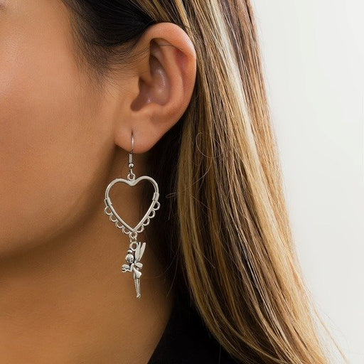 Wholesale alloy iron ear hook heart earrings JDC-ES-DN027 Earrings 道妮 Wholesale Jewelry JoyasDeChina Joyas De China