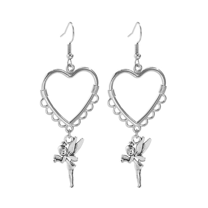 Wholesale alloy iron ear hook heart earrings JDC-ES-DN027 Earrings 道妮 white Wholesale Jewelry JoyasDeChina Joyas De China