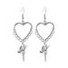Wholesale alloy iron ear hook heart earrings JDC-ES-DN027 Earrings 道妮 white Wholesale Jewelry JoyasDeChina Joyas De China