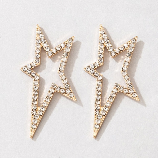 Wholesale alloy irregular five-pointed star diamond set earrings JDC-ES-C168 Earrings JoyasDeChina Wholesale Jewelry JoyasDeChina Joyas De China