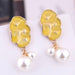 Wholesale alloy irregular pearl bump symmetrical earrings JDC-ES-wy055 Earrings JoyasDeChina Yellow Wholesale Jewelry JoyasDeChina Joyas De China