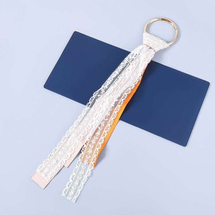 Wholesale Alloy Lace Fabric Long Tassel Keychain JDC-KC-JL003 Keychains 氿乐 Wholesale Jewelry JoyasDeChina Joyas De China