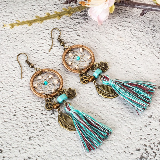 Bulk Jewelry Wholesale alloy leaf and flower tassel earrings JDC-ES-KJ006 Wholesale factory from China YIWU China