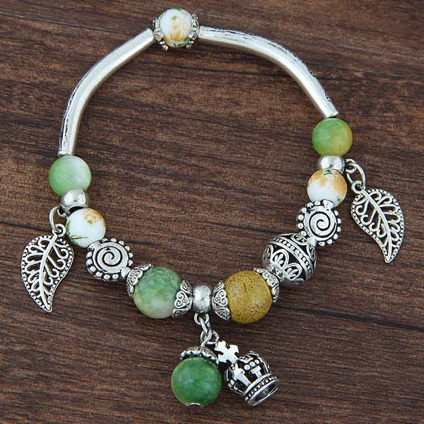 Bulk Jewelry Wholesale Alloy Leaf Crown Crystal Bracelet JDC-BT-wy069 Wholesale factory from China YIWU China