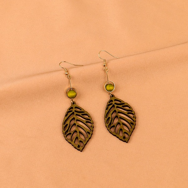 Wholesale alloy leaf earrings JDC-ES-LSY003 Earrings JoyasDeChina Wholesale Jewelry JoyasDeChina Joyas De China