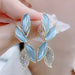 Wholesale alloy leaf earrings JDC-ES-XuF035 Earrings 旭帆 blue Wholesale Jewelry JoyasDeChina Joyas De China