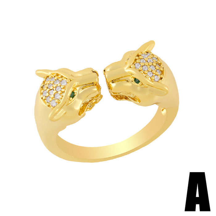 Wholesale alloy leopard head ring JDC-RS-AS302 Rings 翱昇 A 1 Wholesale Jewelry JoyasDeChina Joyas De China