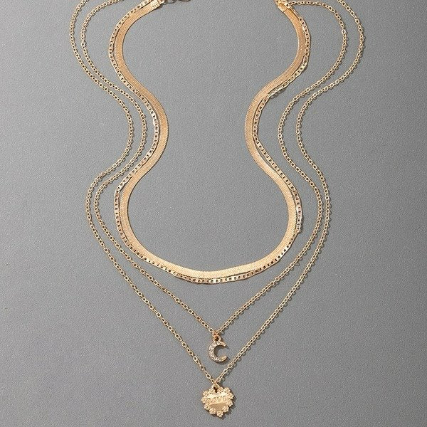 Wholesale alloy letter love four-layer necklace JDC-NE-C169 NECKLACE 咏歌 Wholesale Jewelry JoyasDeChina Joyas De China