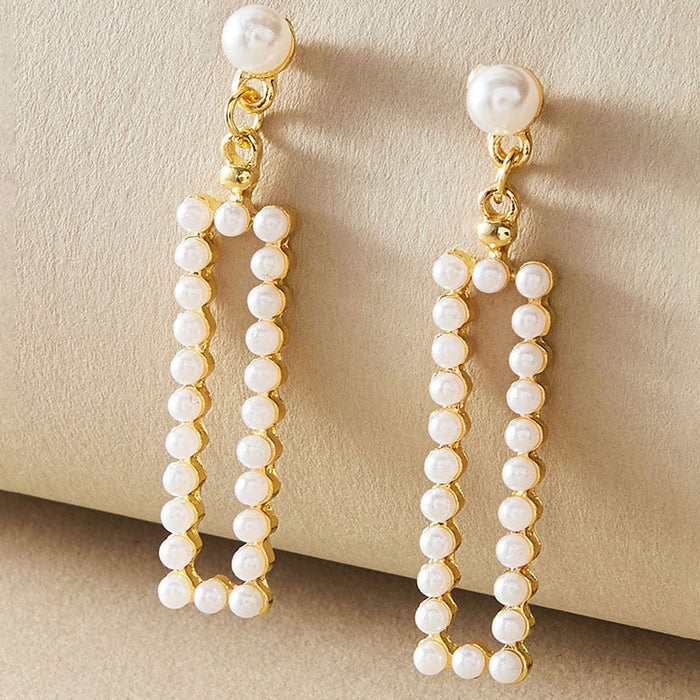 Wholesale alloy light luxury pearl inlaid earrings JDC-ES-C434 Earrings 咏歌 13227 Wholesale Jewelry JoyasDeChina Joyas De China