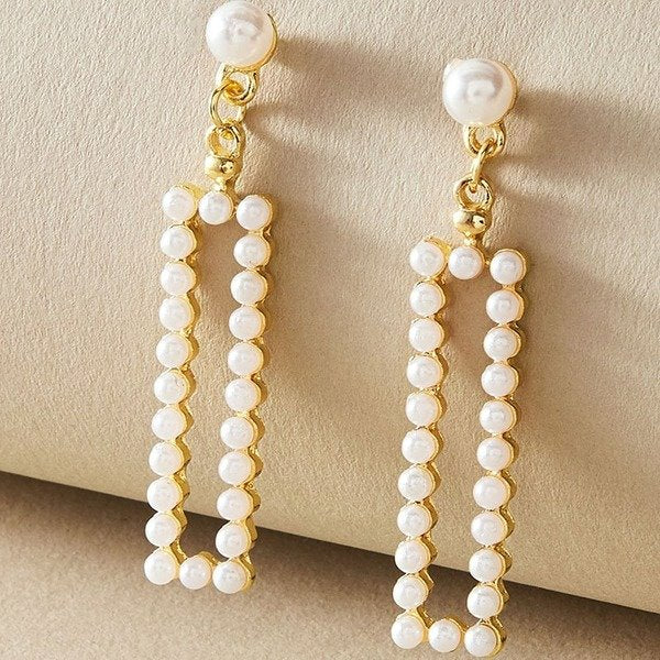 Wholesale alloy light luxury pearl inlaid earrings JDC-ES-C434 Earrings 咏歌 Wholesale Jewelry JoyasDeChina Joyas De China