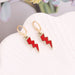 Wholesale alloy lightning Earrings JDC-ES-Bingm009 Earrings 冰萌 1#red Wholesale Jewelry JoyasDeChina Joyas De China
