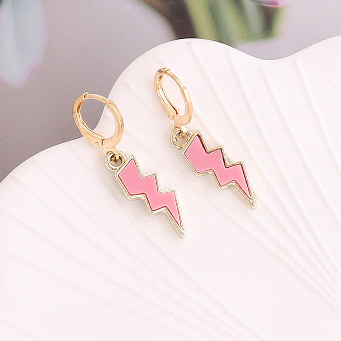 Wholesale alloy lightning Earrings JDC-ES-Bingm009 Earrings 冰萌 2#pink Wholesale Jewelry JoyasDeChina Joyas De China