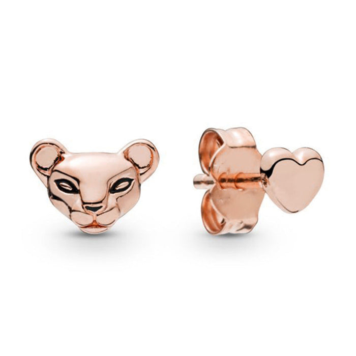 Wholesale alloy lion and Love Earrings JDC-ES-xingl009 Earrings 星鸾 Rose Gold Wholesale Jewelry JoyasDeChina Joyas De China
