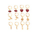 Wholesale Alloy Lips Heart Shape Earrings Set JDC-ES-NZ043 Earrings 奈珠 Wholesale Jewelry JoyasDeChina Joyas De China