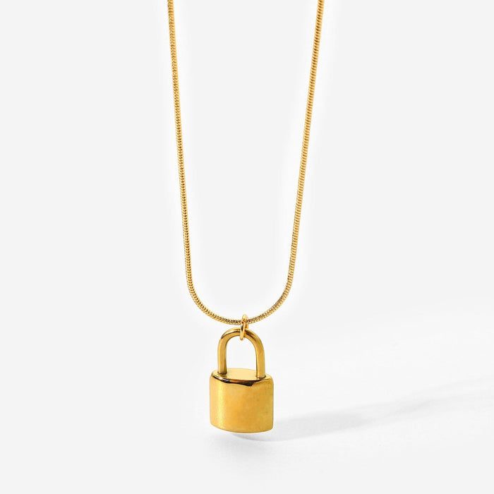 Wholesale alloy Little Golden Lock necklace JDC-NE-JD334 NECKLACE 杰鼎 Wholesale Jewelry JoyasDeChina Joyas De China