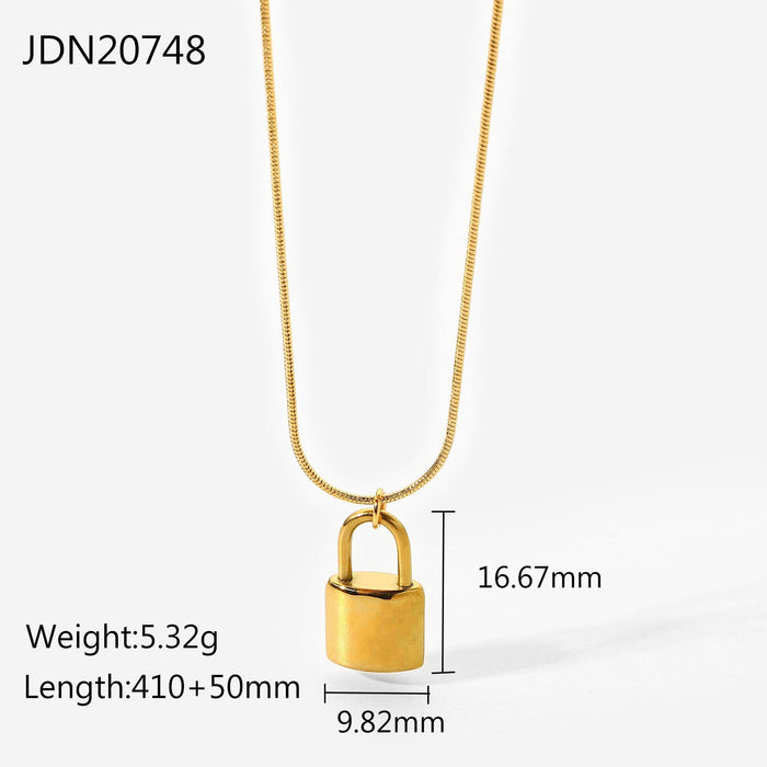 Wholesale alloy Little Golden Lock necklace JDC-NE-JD334 NECKLACE 杰鼎 JDN20748 Wholesale Jewelry JoyasDeChina Joyas De China