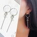 Wholesale alloy long earrings JDC-ES-YinS001 Earrings 赢视 silver Wholesale Jewelry JoyasDeChina Joyas De China