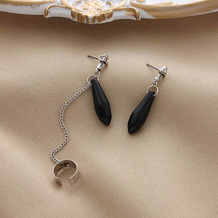 Wholesale alloy long Tassel Earrings JDC-ES-AYN344 Earrings JoyasDeChina E2164-balck Wholesale Jewelry JoyasDeChina Joyas De China