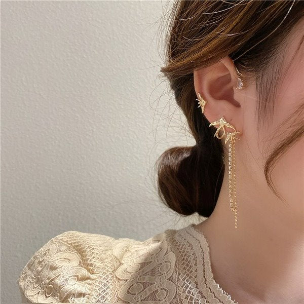 Wholesale alloy long tassel earrings JDC-ES-XuF038 Earrings 旭帆 Wholesale Jewelry JoyasDeChina Joyas De China