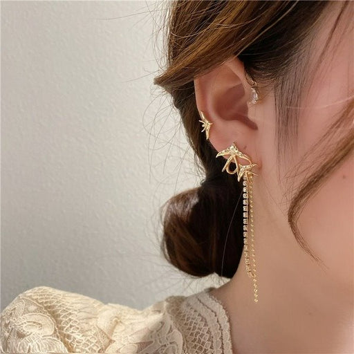 Wholesale alloy long tassel earrings JDC-ES-XuF038 Earrings 旭帆 Wholesale Jewelry JoyasDeChina Joyas De China